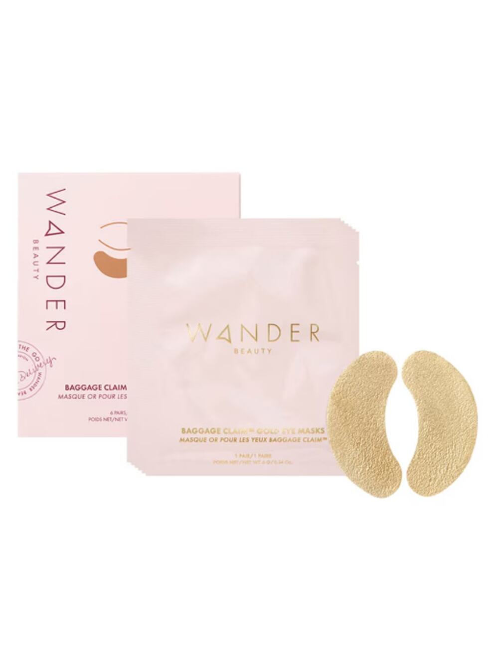 Wander Beauty Baggage Claim Gold Eye Mask 6 Pack New in Box